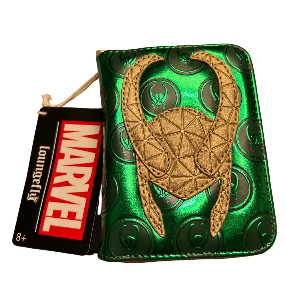 LOUNGEFLY MARVEL Loki Metallic Green Wallet NWT Brand New by Loungefly - Picture 4 of 4